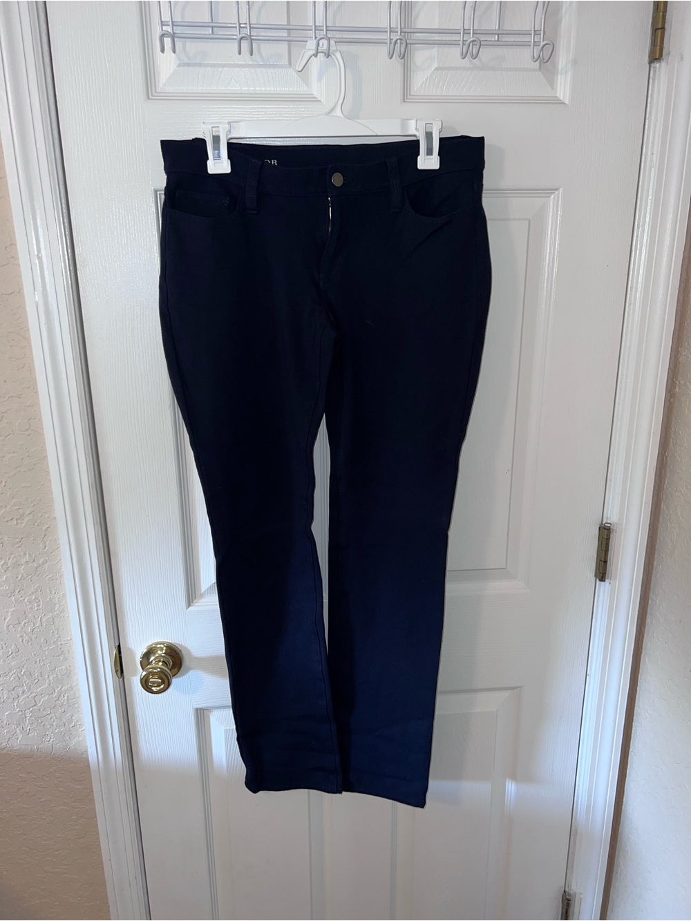 Ann Taylor Navy Dark Straight-Leg Stretch Jeans Office Chic Business Work